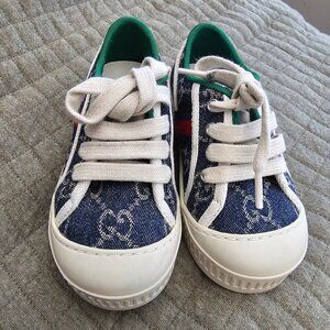 Gucci Tennis 1977 Blue Ivory sneakers toddler size 23